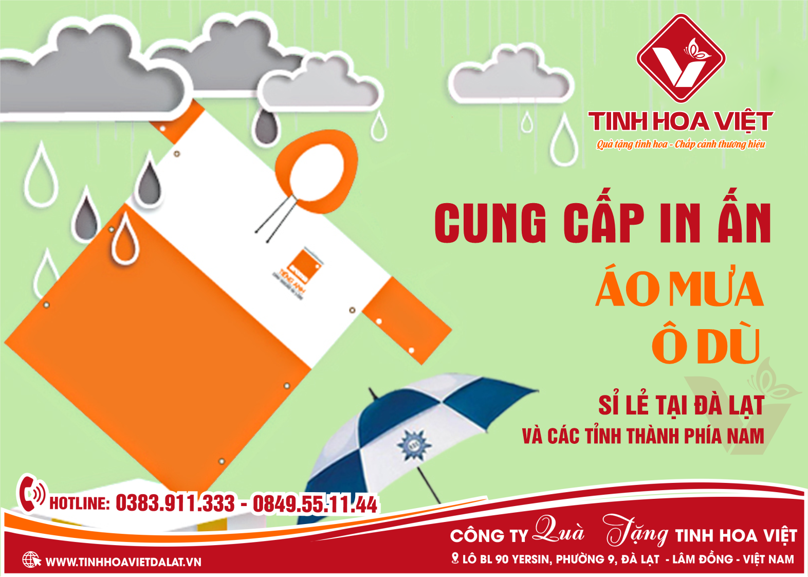 Ô Dù In Logo Quà Tặng Khách Hàng Mùa Mưa