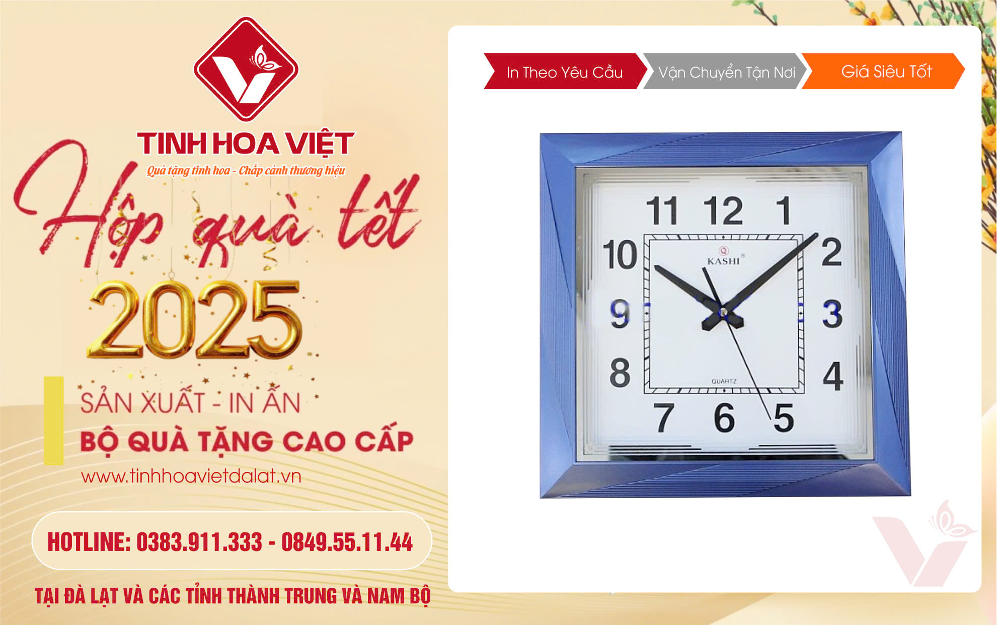 Đồng Hồ Treo Tường In Logo - Món Quà Ghi Dấu Thời Gian