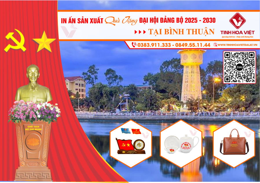 Sản xuất in ấn quà tặng đại hội đảng bộ 2025 - 2030 tại Bình Thuận