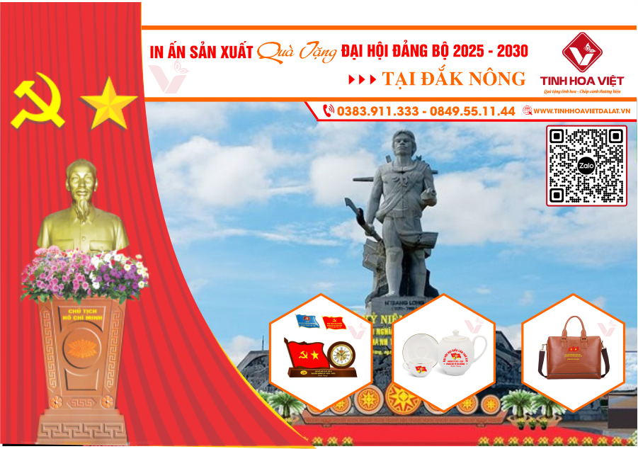 cung cấp in ấn quà tặng đại hội đảng bộ 2025 - 2030 tại đắk nông