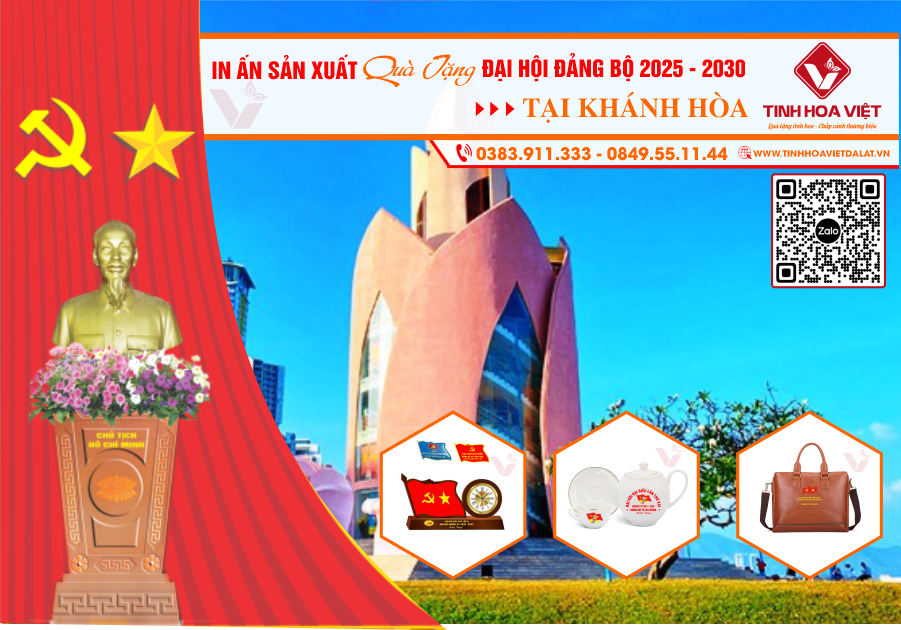 Sản xuất in ấn quà tặng Đại Hội đảng bộ 2025 - 2030 tại Khánh Hòa