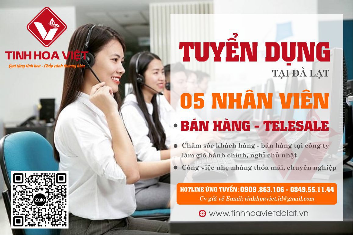 Tuyển Dụng Nhân Viên Telesale kinh doanh bán hàng tại Đà Lạt