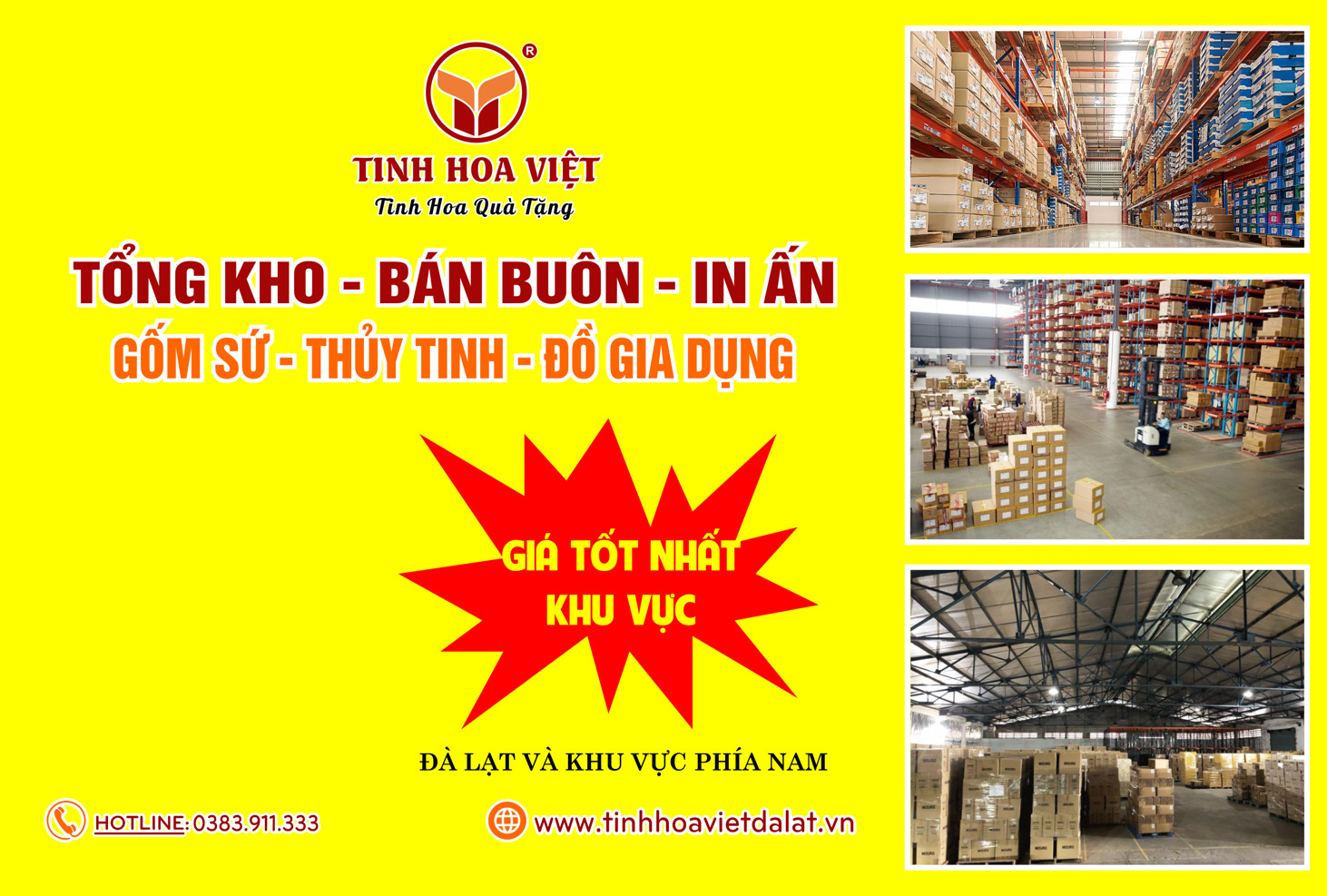 Tổng kho phân phối gốm sứ thủy tinh miền nam