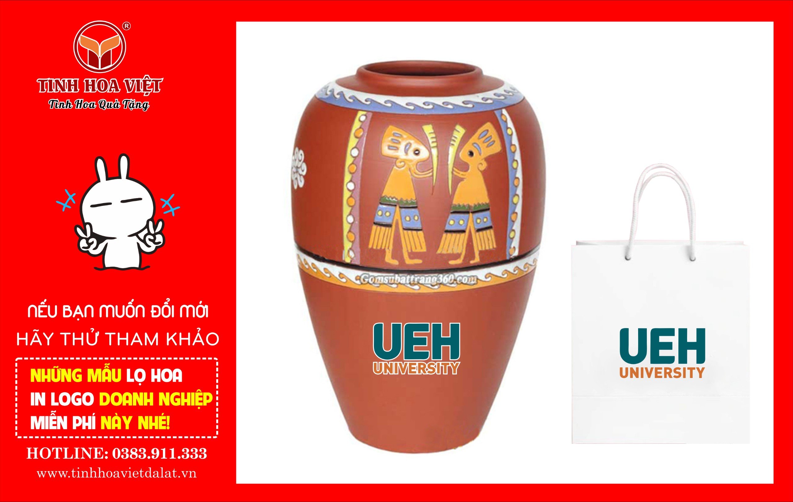 Mẫu lọ hoa thủy tinh in ấn logo