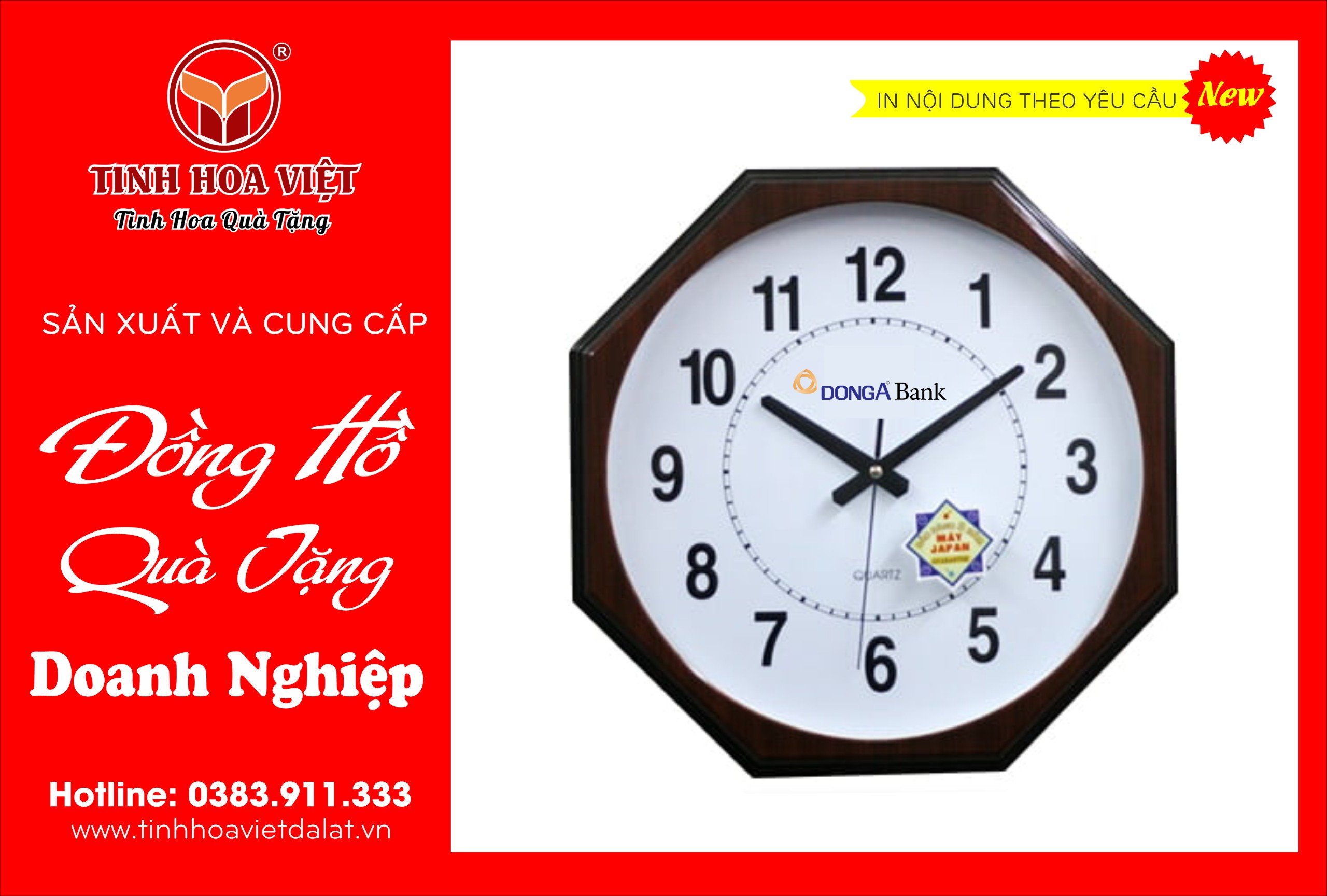 đồng hồ treo tường lục giác