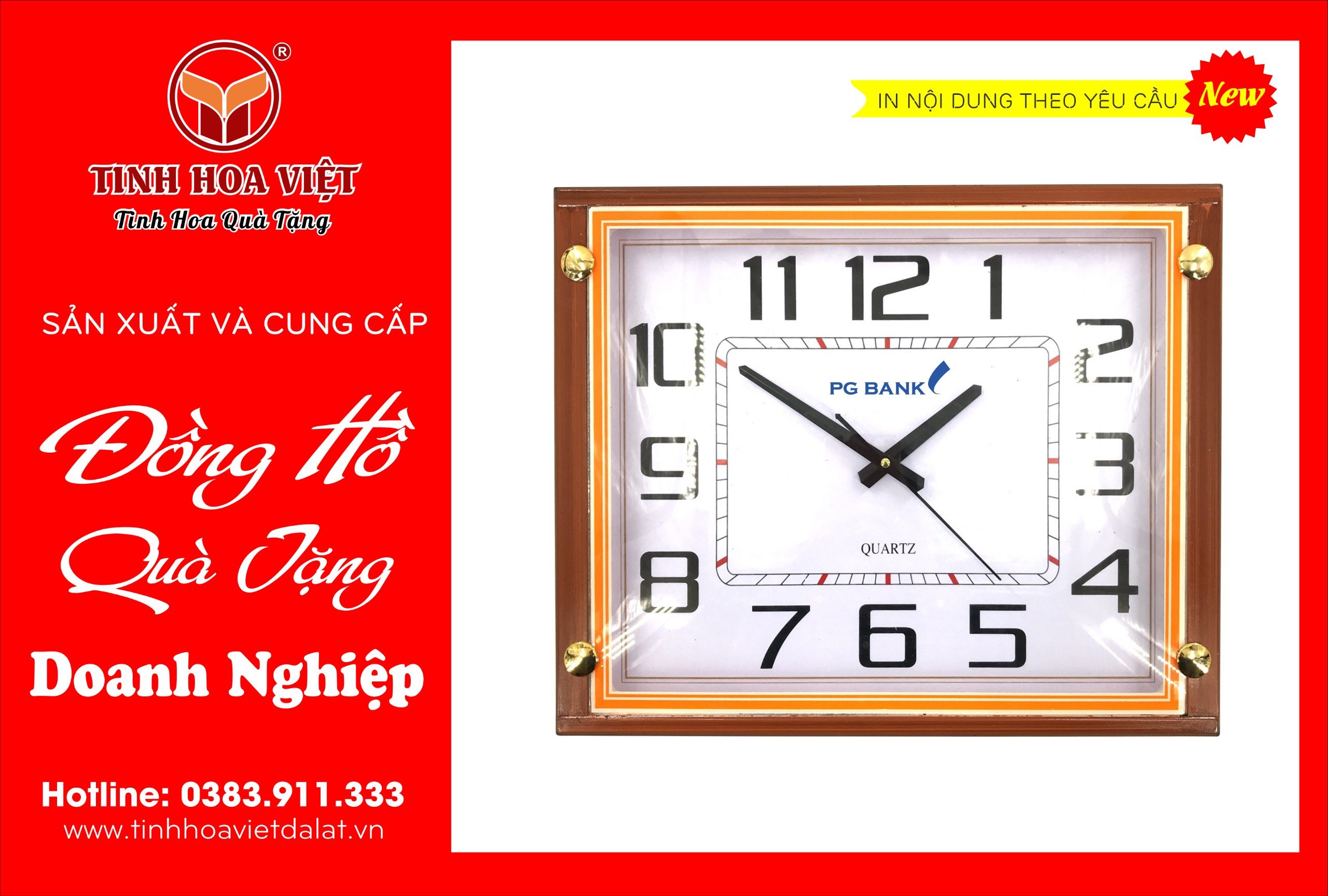 đồng hồ treo tường vuông