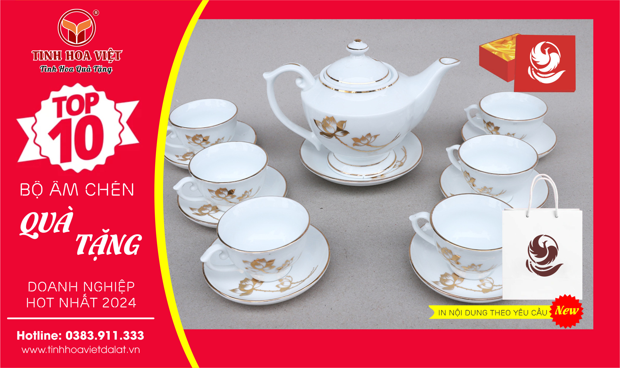 ấm chén viền kim