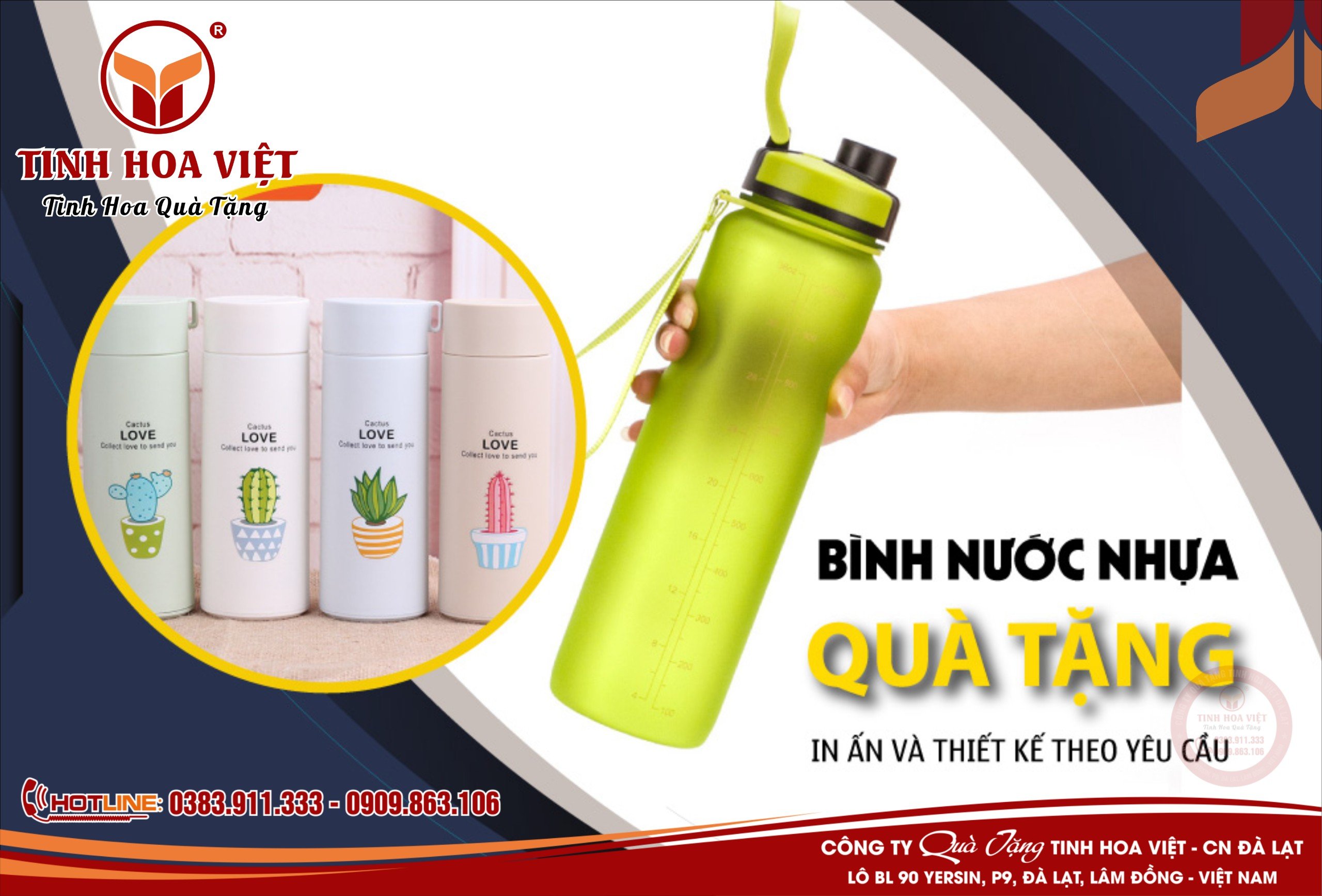 bình nước nhựa in logo