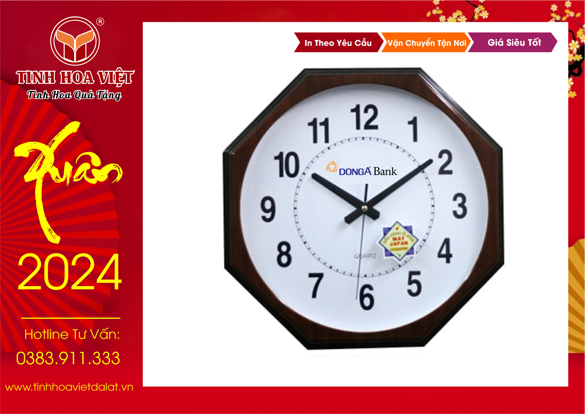 đồng hồ in logo quà tặng
