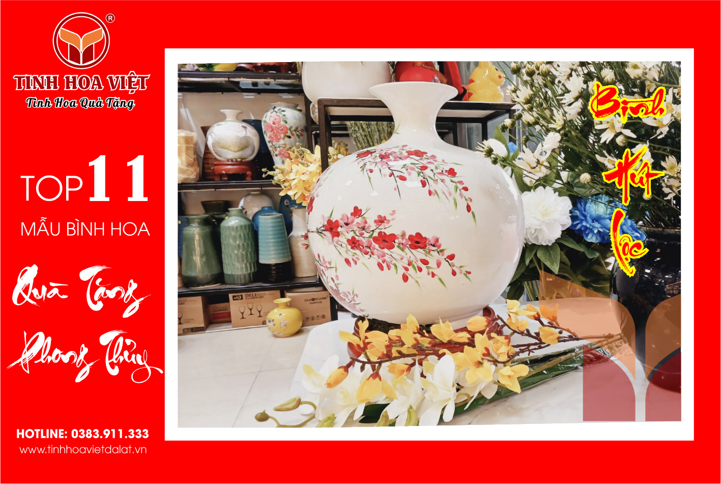 bình hút lộc gốm sứ