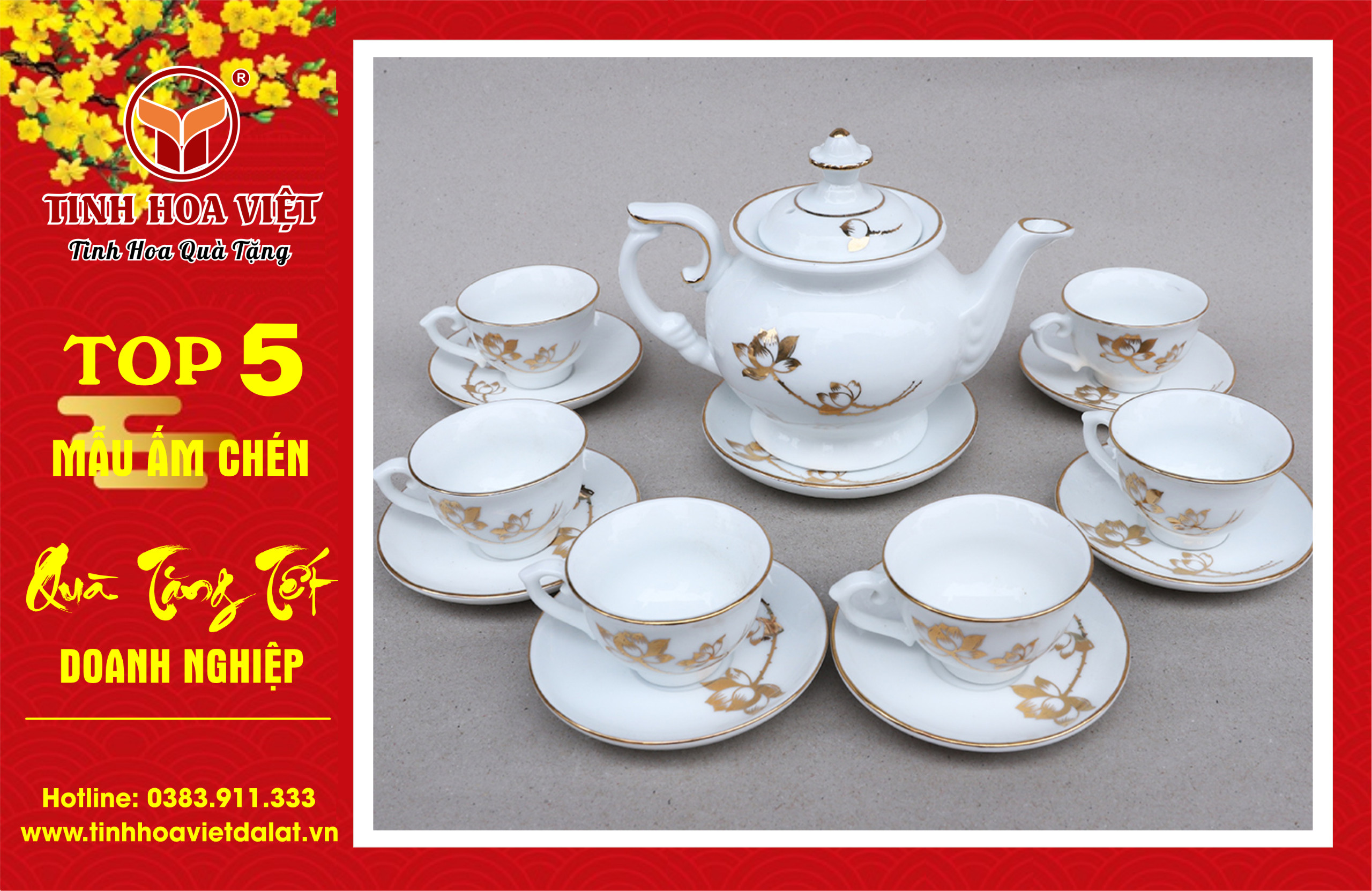 bộ ấm chén vàng kim