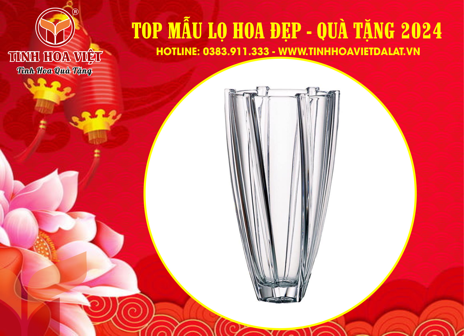 Bình cắm hoa pha lê