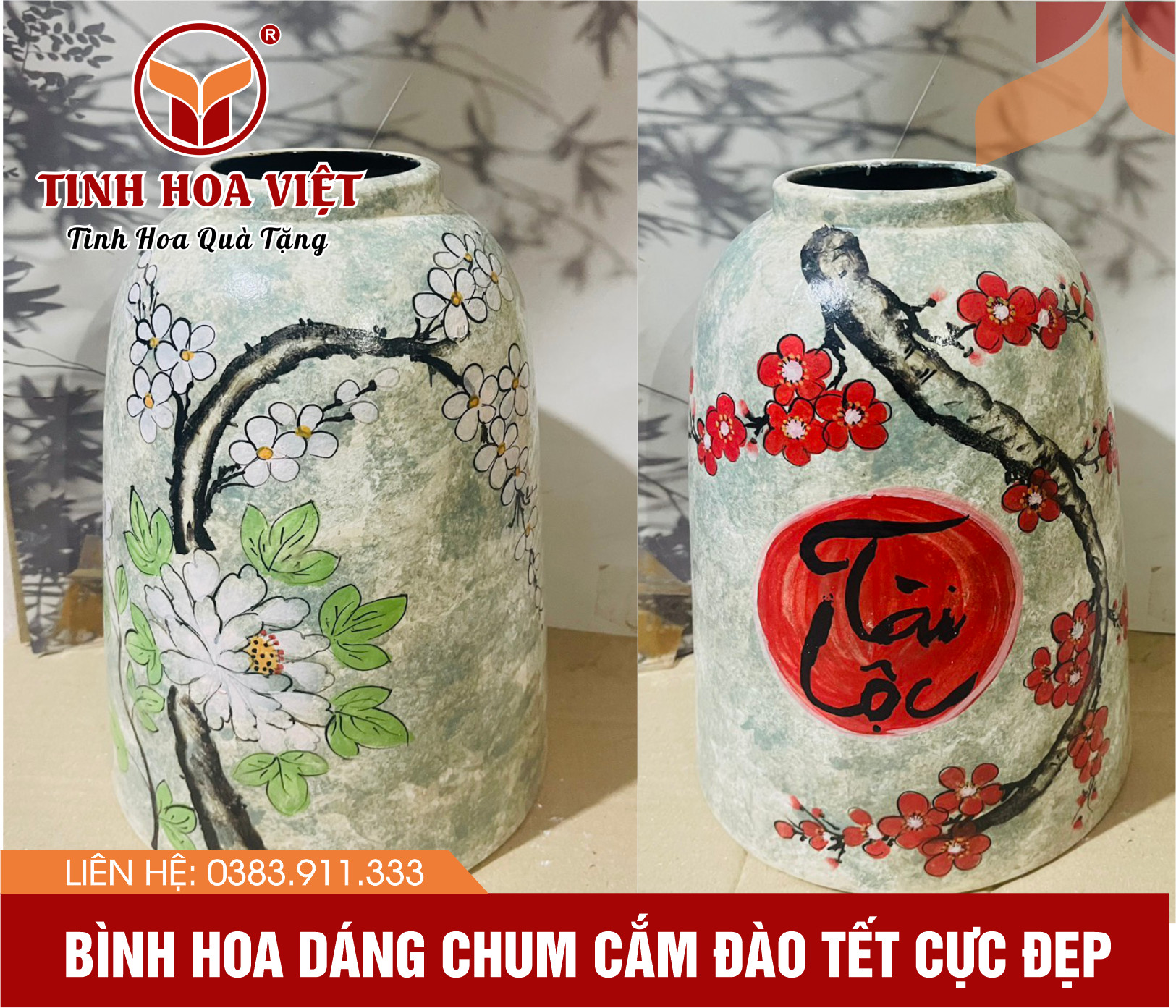 bình hoa tài lộc cắm tết