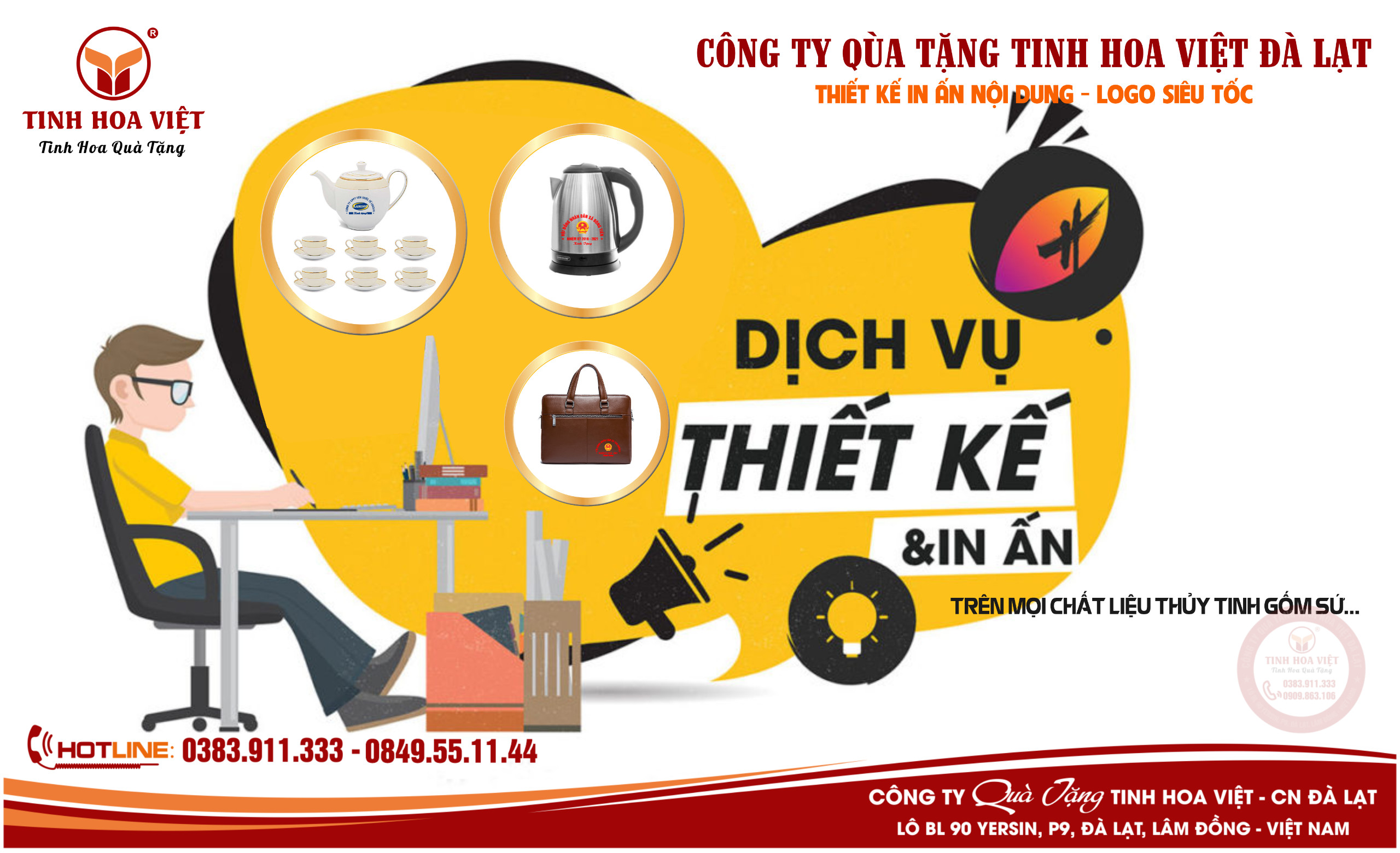 THIẾT KẾ IN ẤN THỦY TINH GỐM SỨ TẠI ĐÀ LẠT