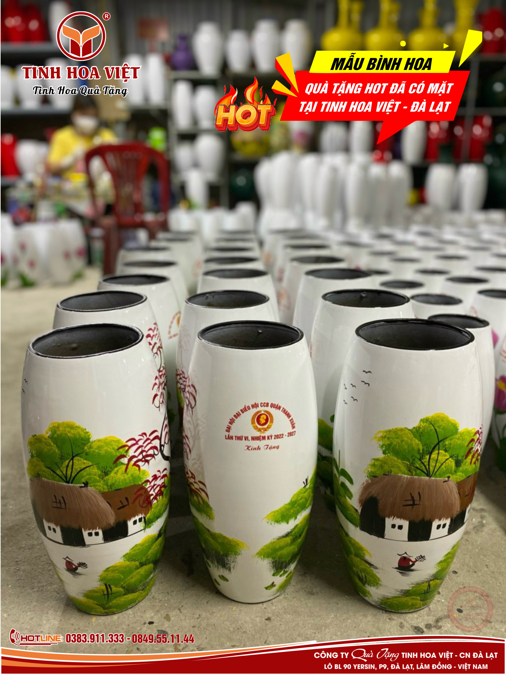 bình cắm hoa sỉ lẻ in logo theo yêu cầu tại đà lạt và các tỉnh thành lân cận