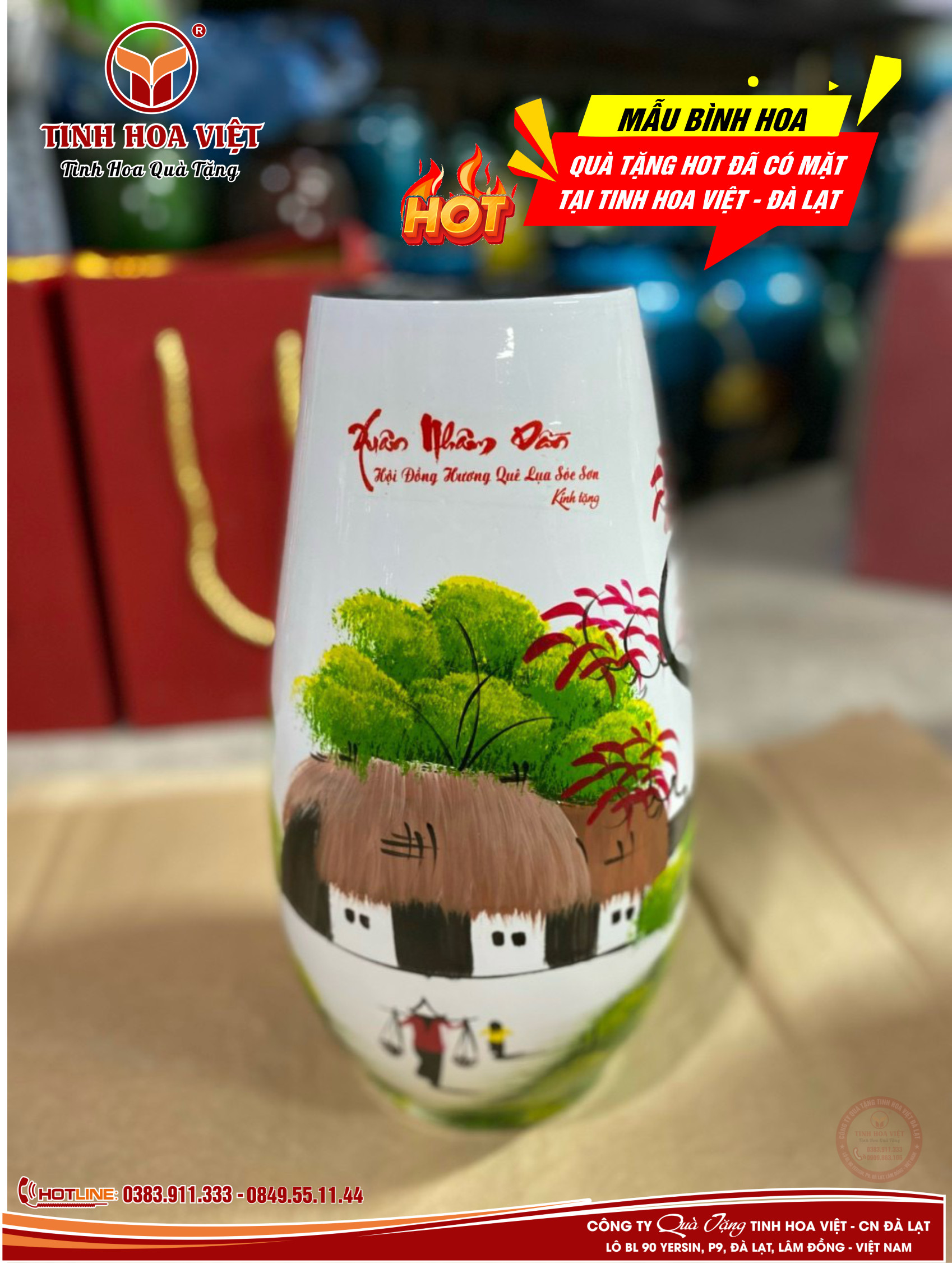 bình cắm hoa sỉ lẻ in logo theo yêu cầu tại đà lạt và các tỉnh thành lân cận