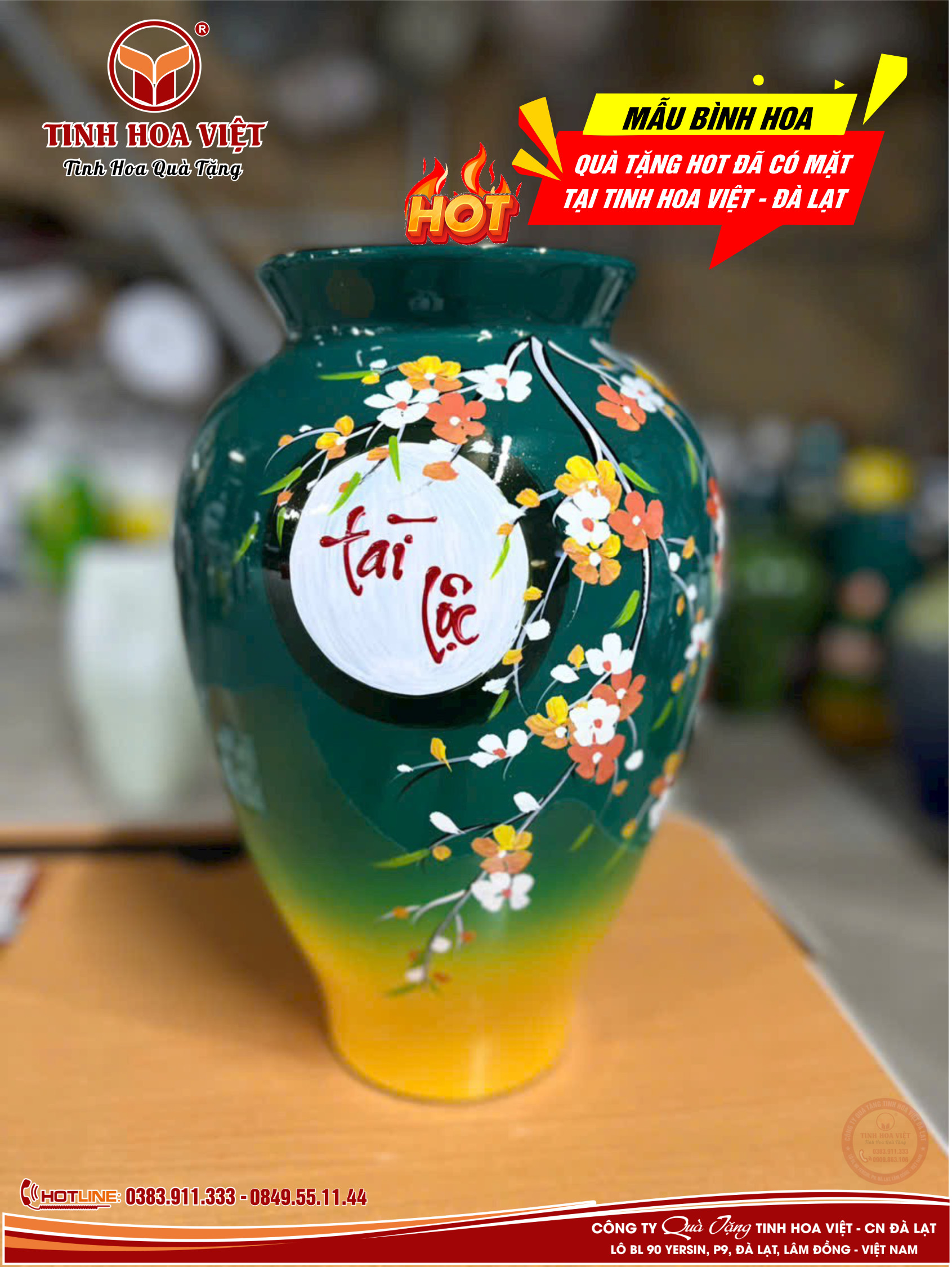 bình cắm hoa sỉ lẻ in logo theo yêu cầu tại đà lạt và các tỉnh thành lân cận