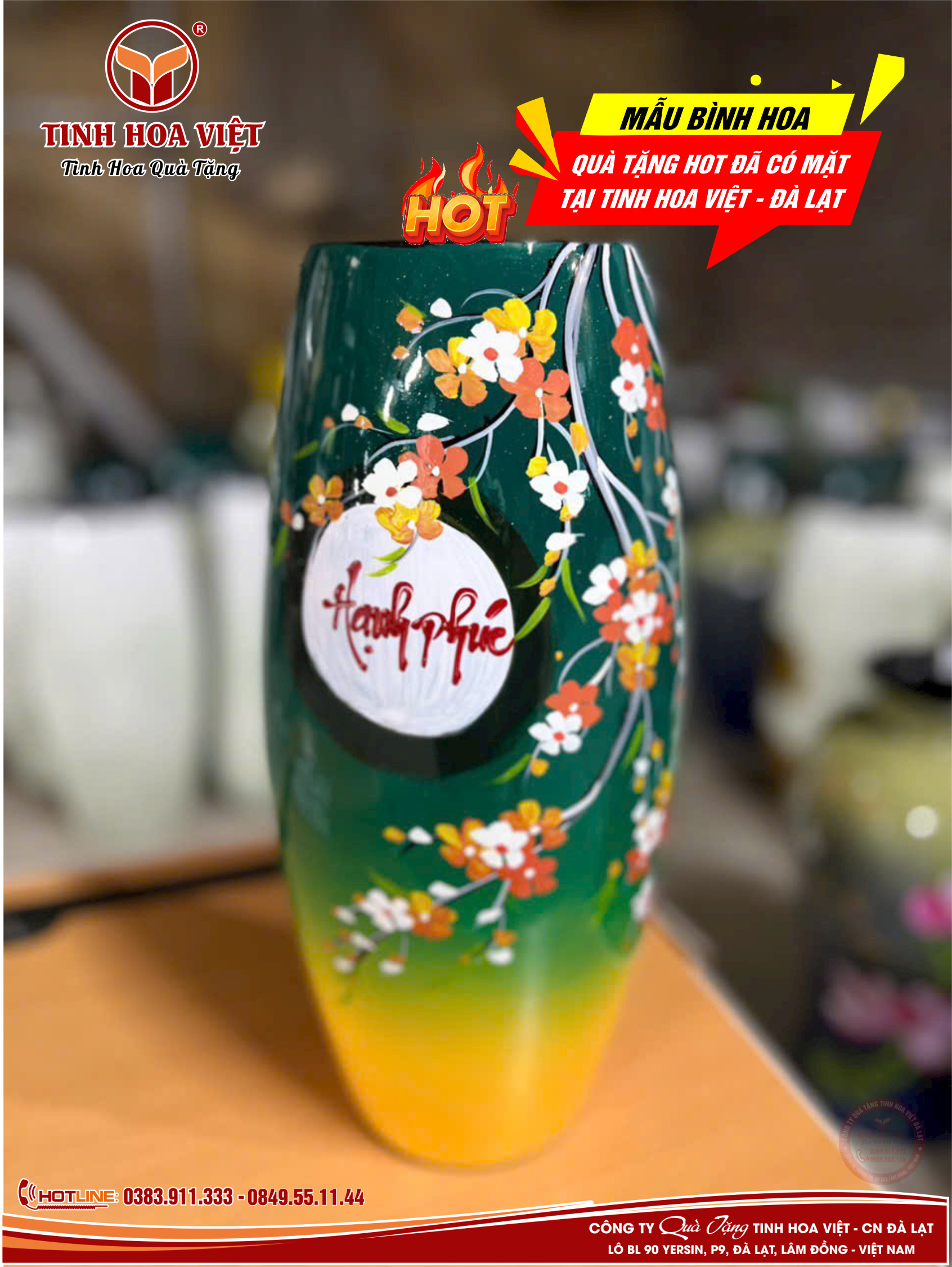 bình cắm hoa sỉ lẻ in logo theo yêu cầu tại đà lạt và các tỉnh thành lân cận