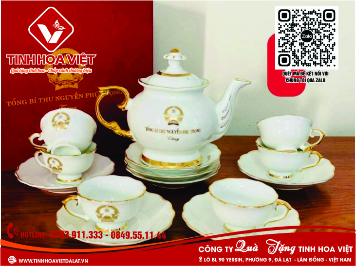 In Ấm Chén Logo Thương Hiệu Quà Tặng Ý Nghĩa Cuối Năm