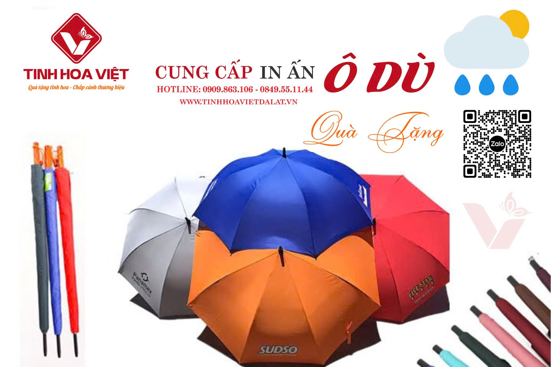 Ô Dù In Logo Quà Tặng Khách Hàng Mùa Mưa