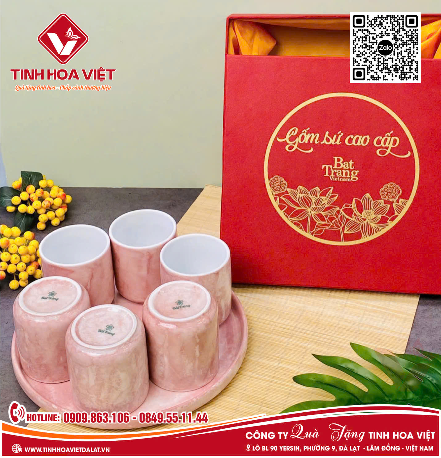 Bộ Cốc Sứ Sang Trọng - Quà Tặng Đại Hội Đảng Bộ & Doanh Nghiệp Mới Nhất In Ấn Logo Theo Yêu Cầu