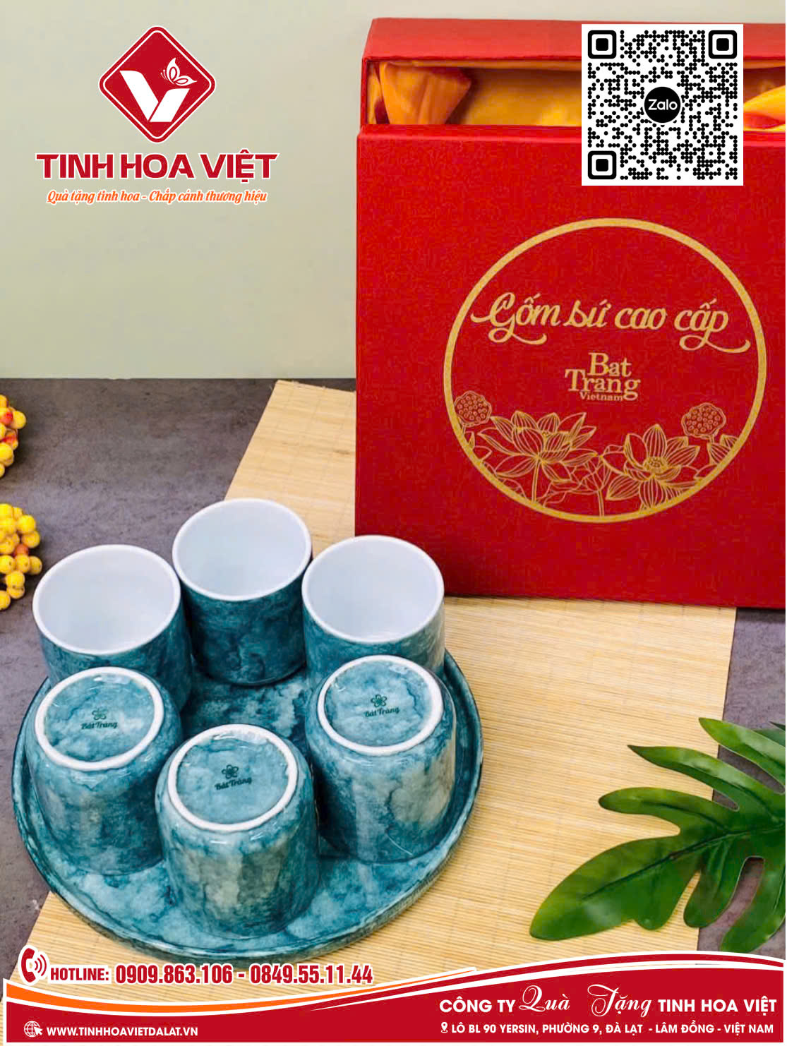 Bộ Cốc Sứ Sang Trọng - Quà Tặng Đại Hội Đảng Bộ & Doanh Nghiệp Mới Nhất In Ấn Logo Theo Yêu Cầu