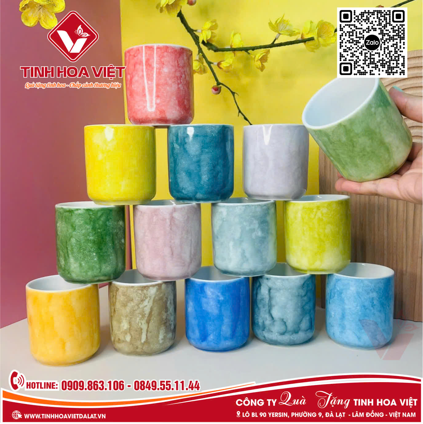 Bộ Cốc Sứ Sang Trọng - Quà Tặng Đại Hội Đảng Bộ & Doanh Nghiệp Mới Nhất In Ấn Logo Theo Yêu Cầu