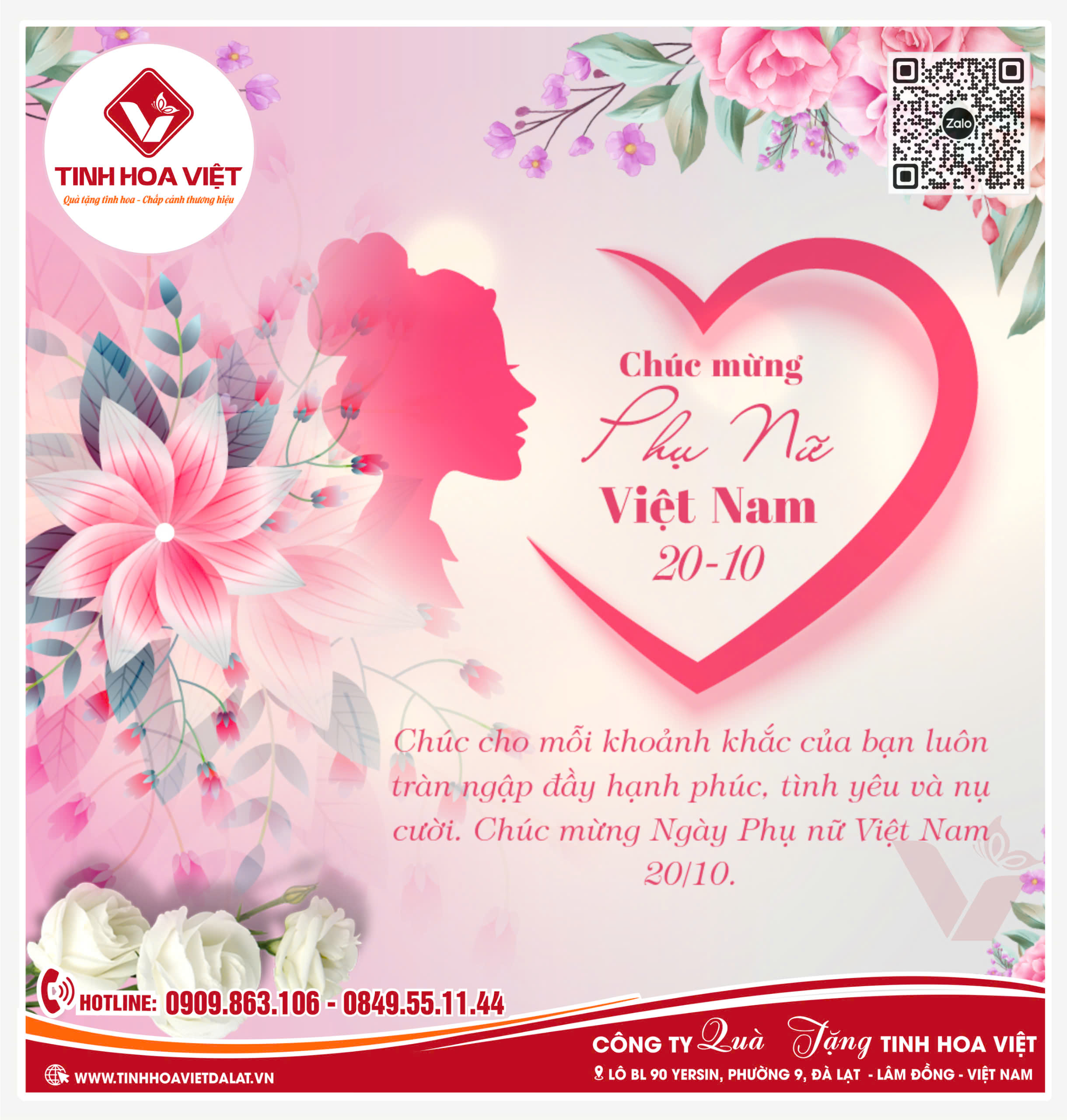 Công Ty Quà Tặng Tinh Hoa Việt Đà Lạt Chúc Mừng 20.10