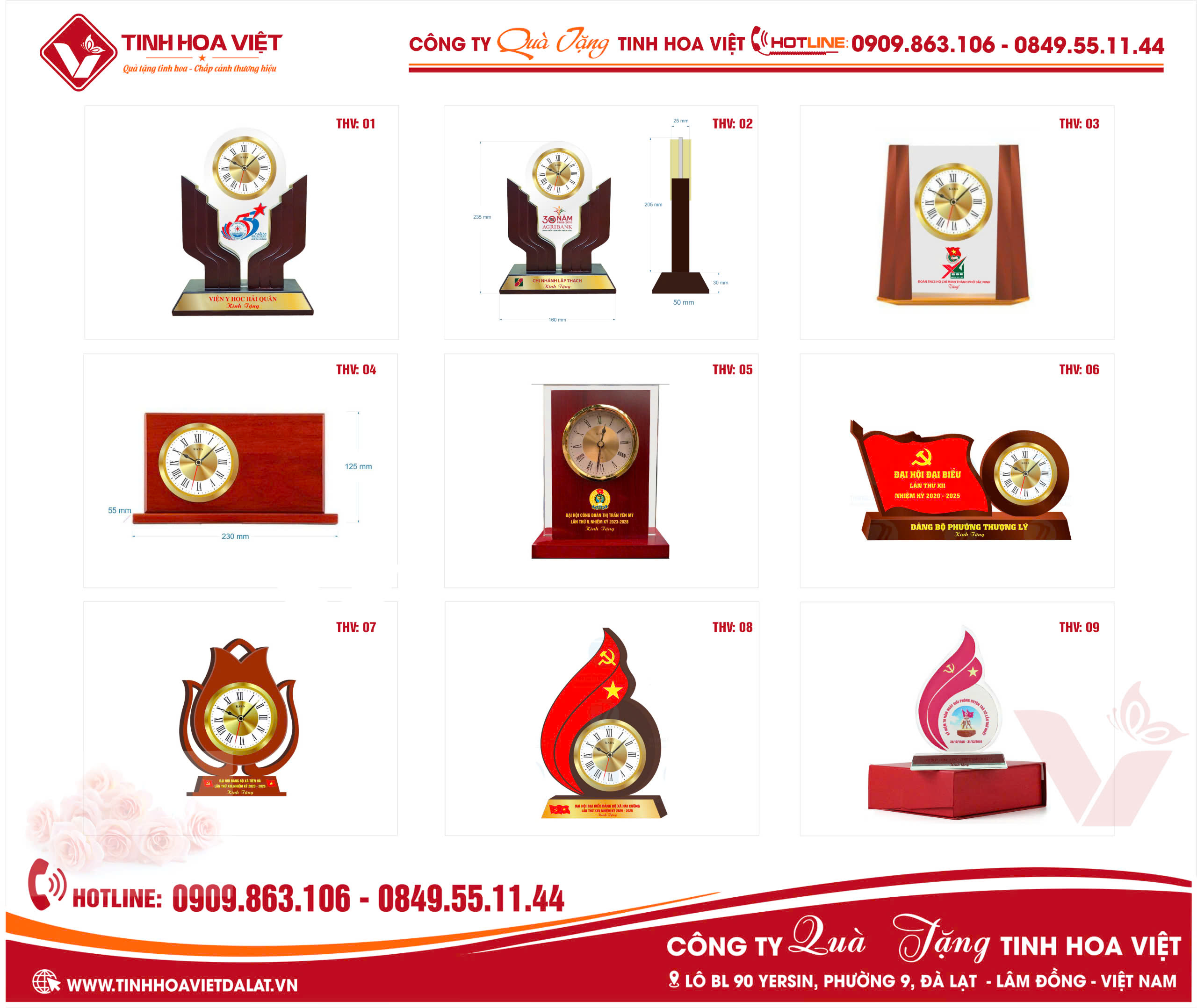 Biểu Trưng Đồng Hồ Để Bàn – Quà Tặng Đại Hội Đảng Bộ 2025 - 2030