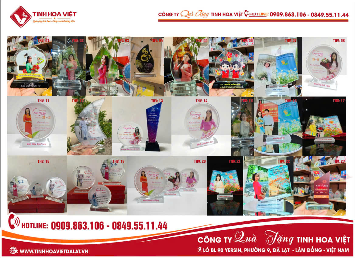 Mẫu Biểu Trưng Thủy Tinh Quà Tặng Lễ Kỷ Niệm và Sự Kiện