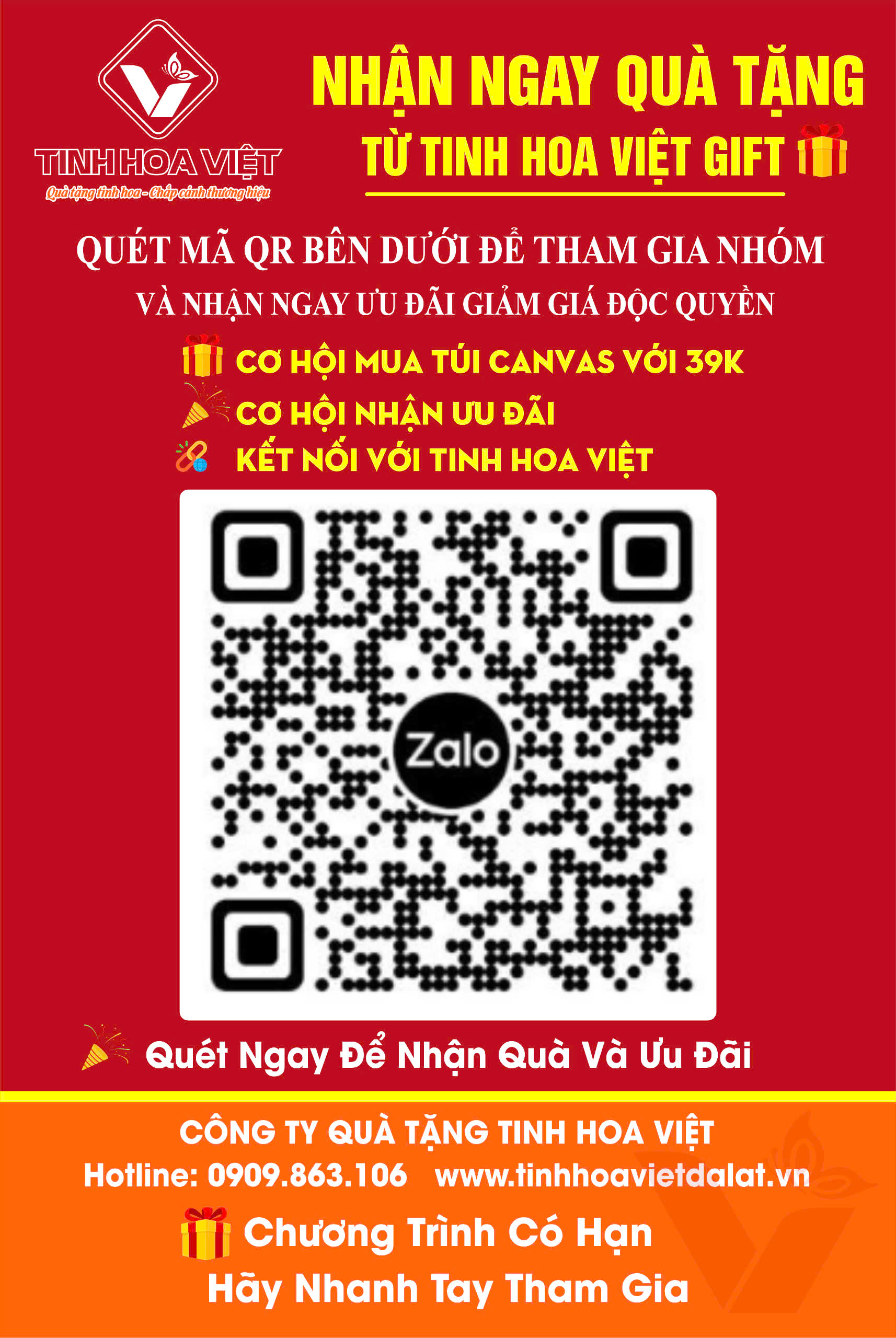Ưu Đãi Đặc Biệt Từ Tinh Hoa Việt Gift - Giảm Giá Sốc Cho Túi Canvas!