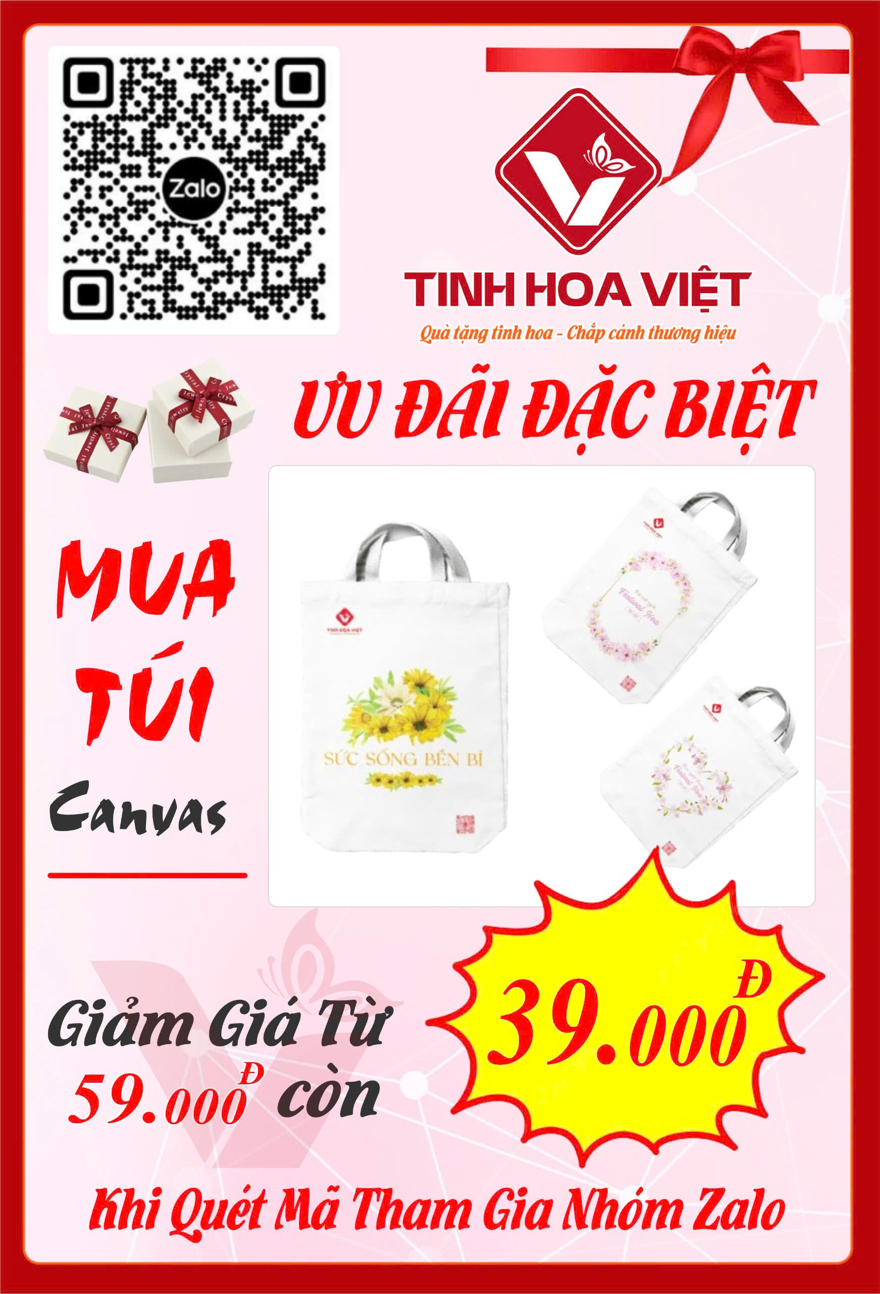 Ưu Đãi Đặc Biệt Từ Tinh Hoa Việt Gift - Giảm Giá Sốc Cho Túi Canvas!
