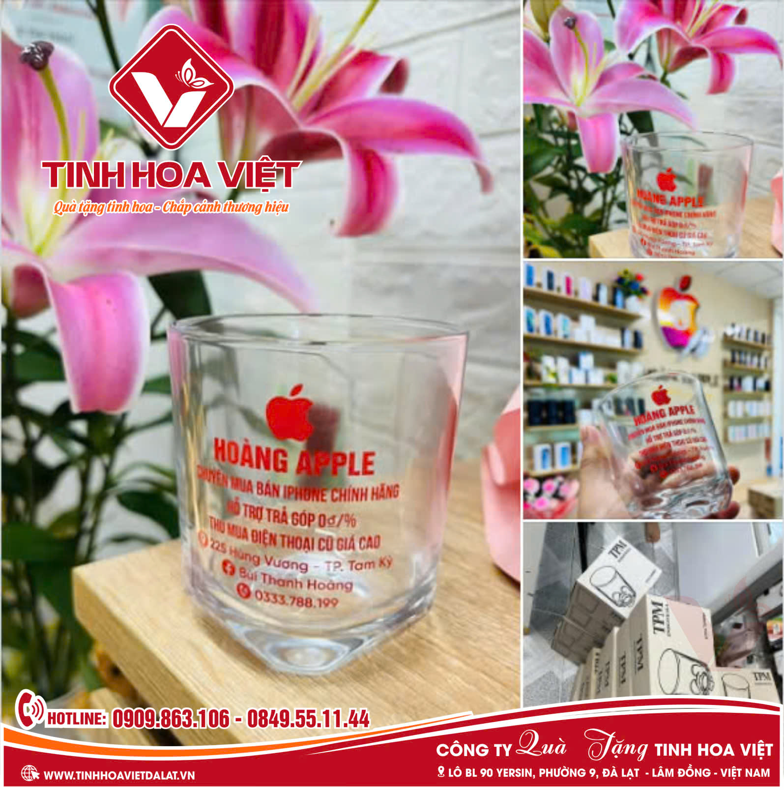 Địa Chỉ Cung Cấp In Ấn Ly Cốc Thủy Tinh Tại Đà Lạt