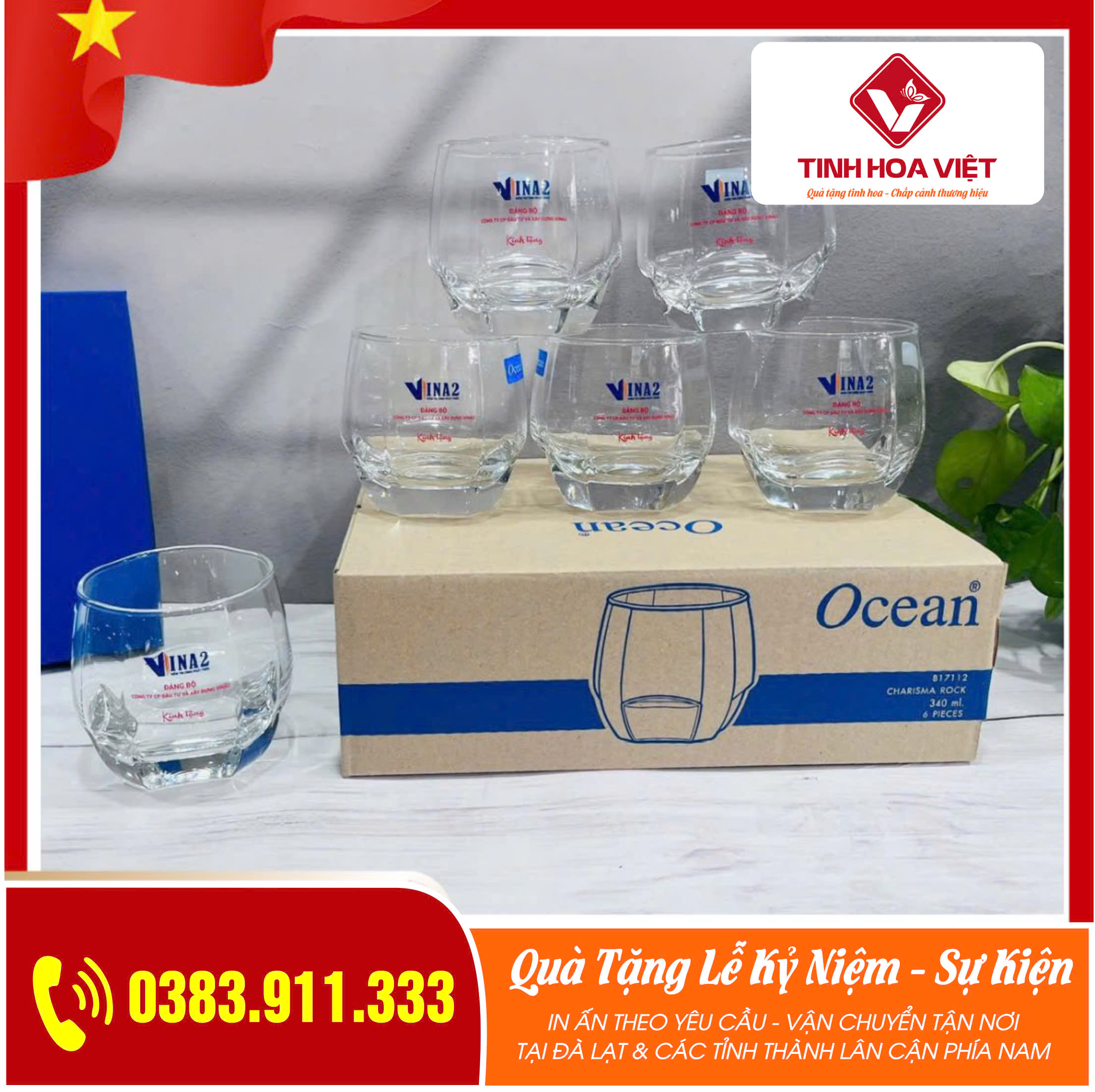 Ly – Cốc Sứ, Thủy Tinh In Logo – Quà Tặng