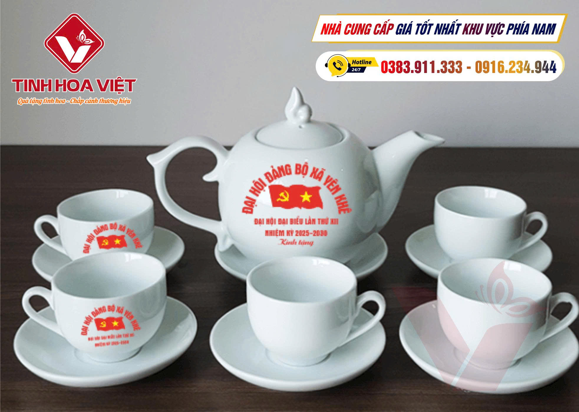 In Ấm Trà Quà Tặng Đại Hội Đảng Bộ Các Tỉnh Phía Nam