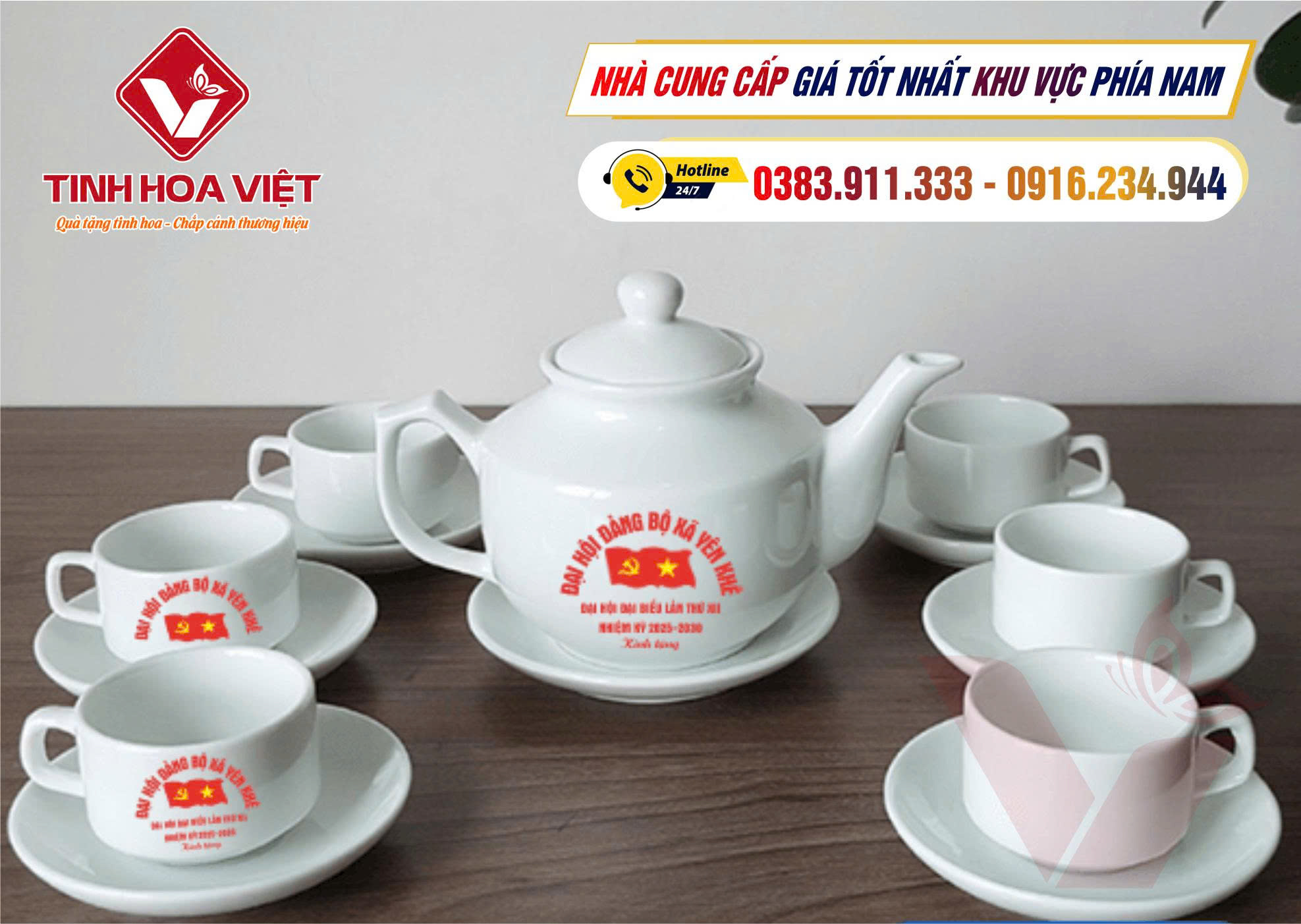 In Ấm Trà Quà Tặng Đại Hội Đảng Bộ Các Tỉnh Phía Nam