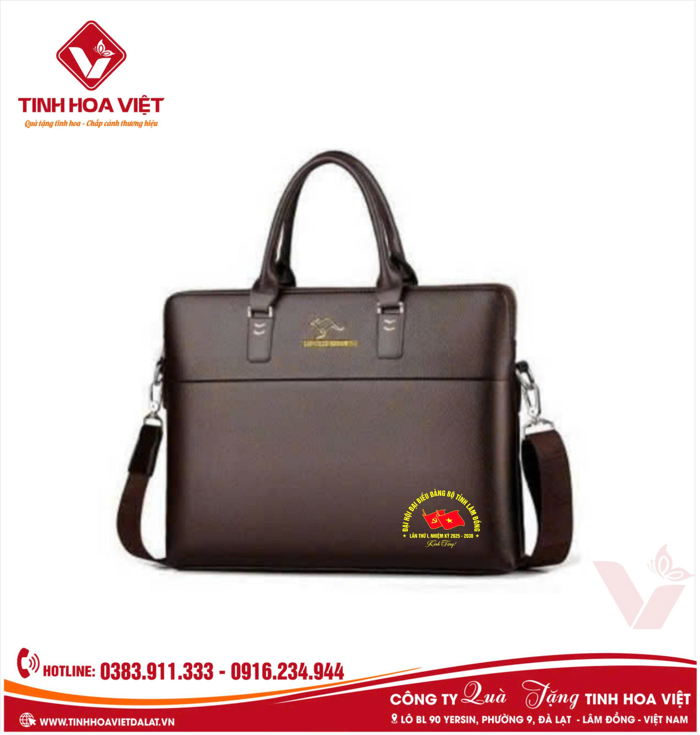 Cặp Da In Logo Quà Tặng Đại Hội Đảng Bộ Tại Lâm Đồng