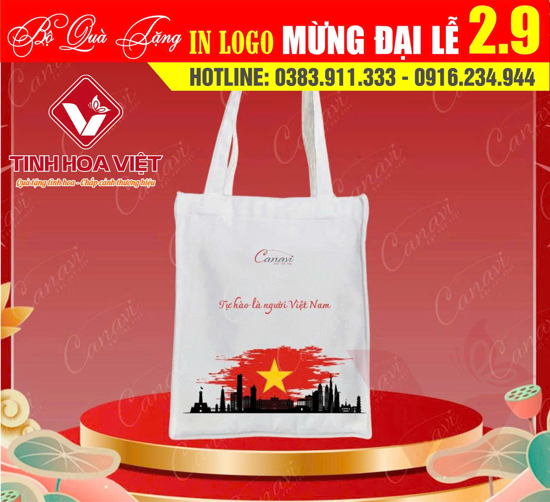 Bộ quà tặng in logo kỷ niệm mừng Quốc Khánh 2/9