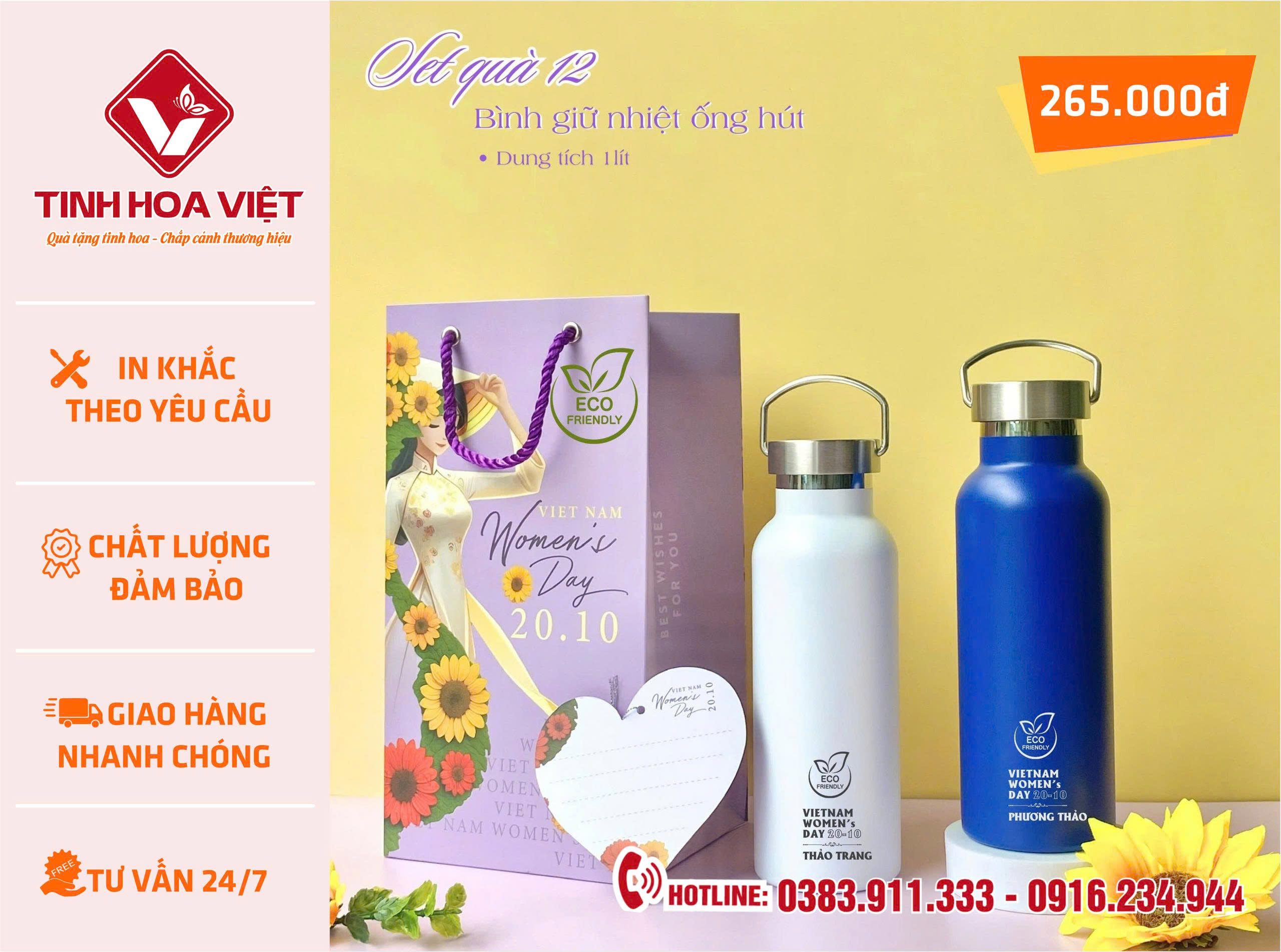 Quà Tặng 20/10 Cho Doanh Nghiệp – Ly Sứ, Bình Giữ Nhiệt, Gốm Sứ In Logo