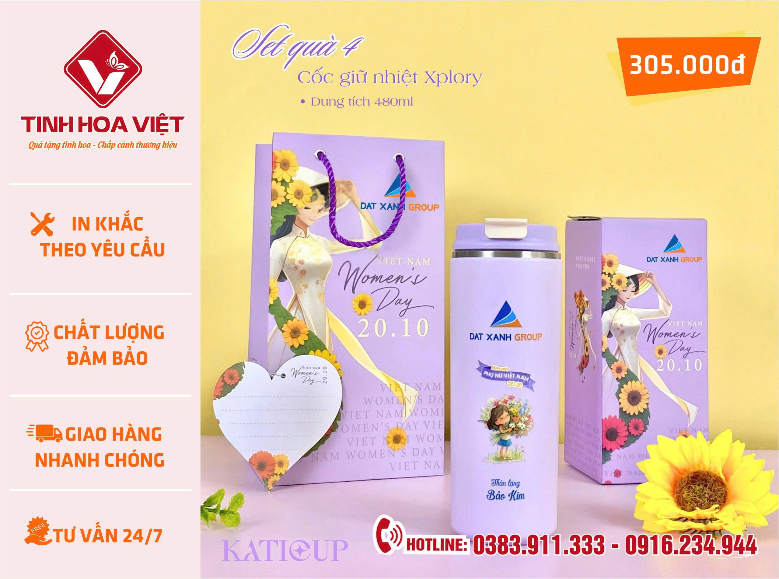 Quà Tặng 20/10 Cho Doanh Nghiệp – Ly Sứ, Bình Giữ Nhiệt, Gốm Sứ In Logo