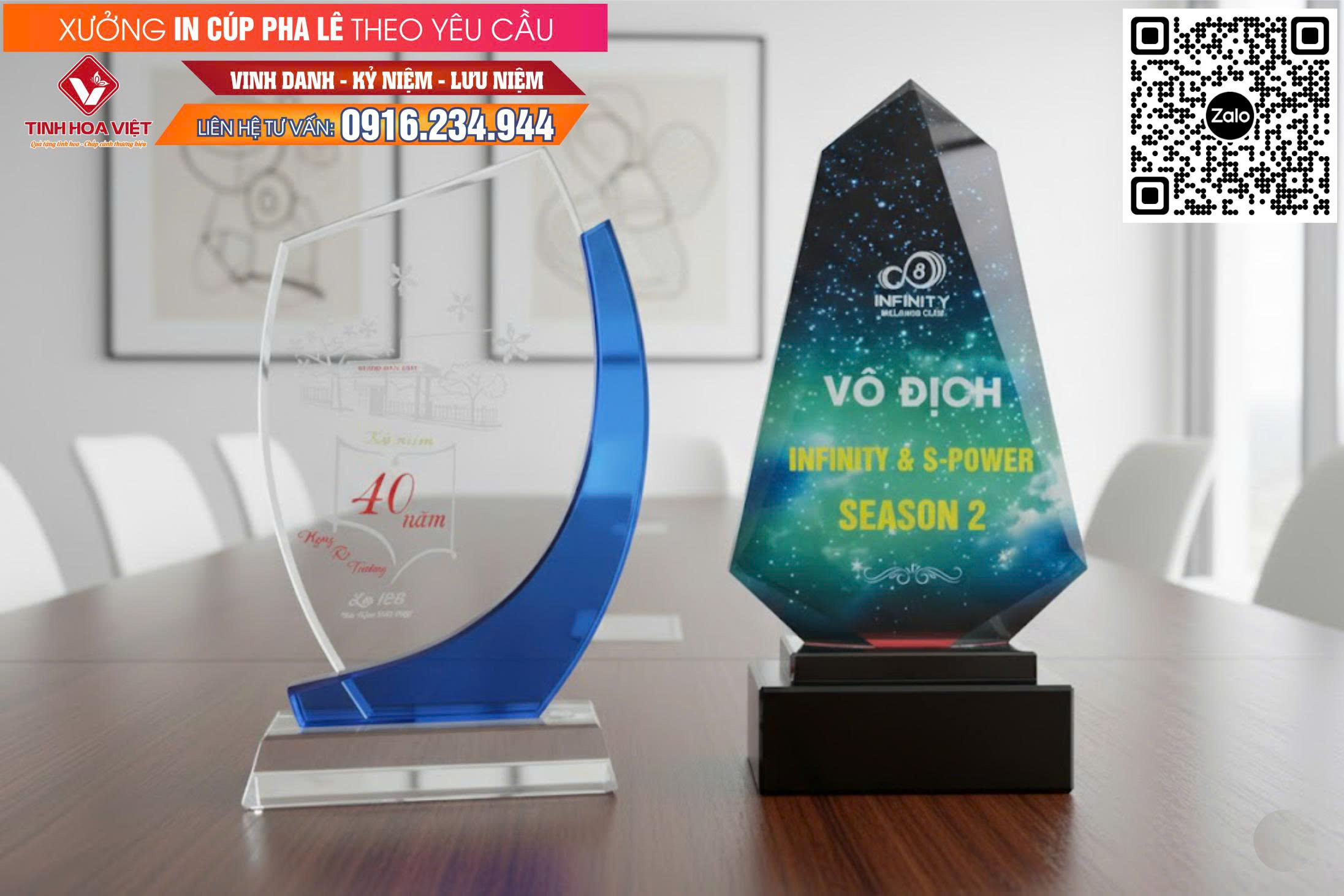 Xưởng In Cúp Pha Lê Theo Yêu Cầu Miền Nam & Trung Bộ