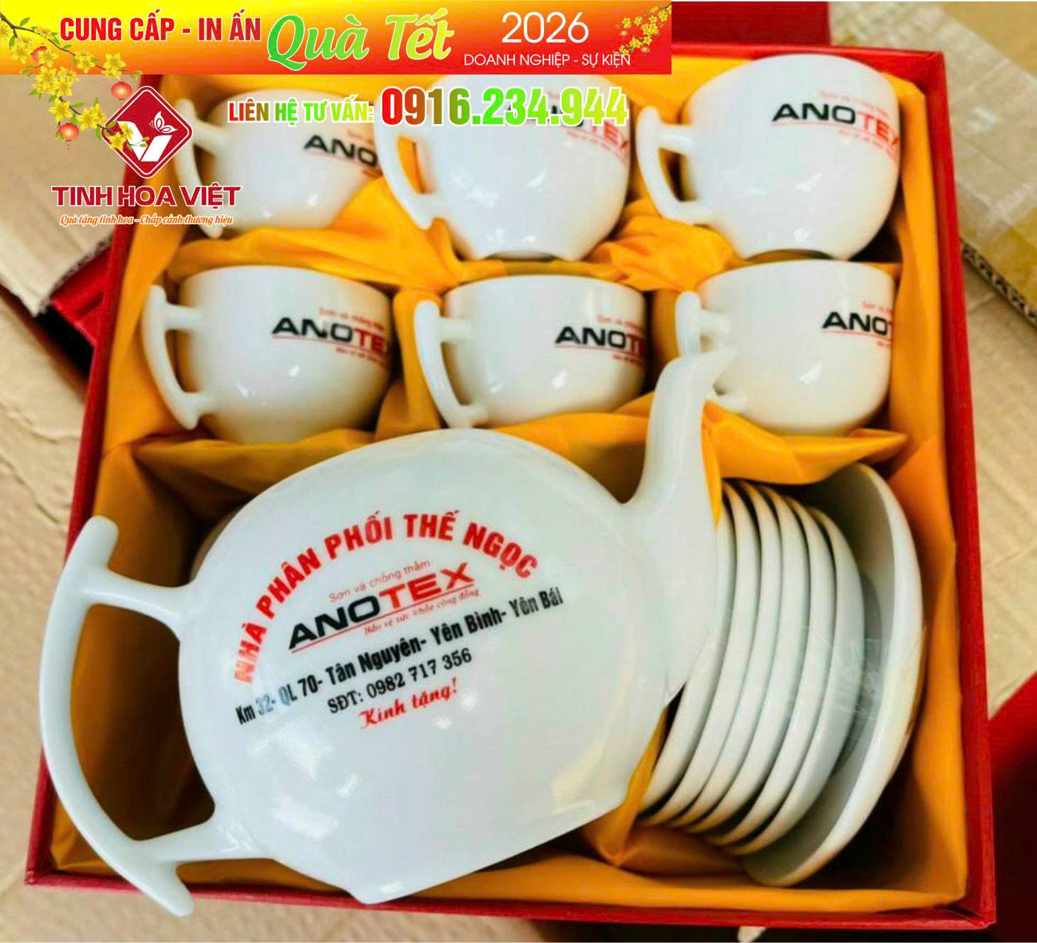 Ấm trà in logo doanh nghiệp | Quà tặng gốm sứ cao cấp, sang trọng