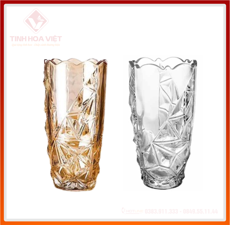 Bình cắm hoa thủy tinh in ấn logo thương hiệu quà tặng doanh nghiệp phía nam