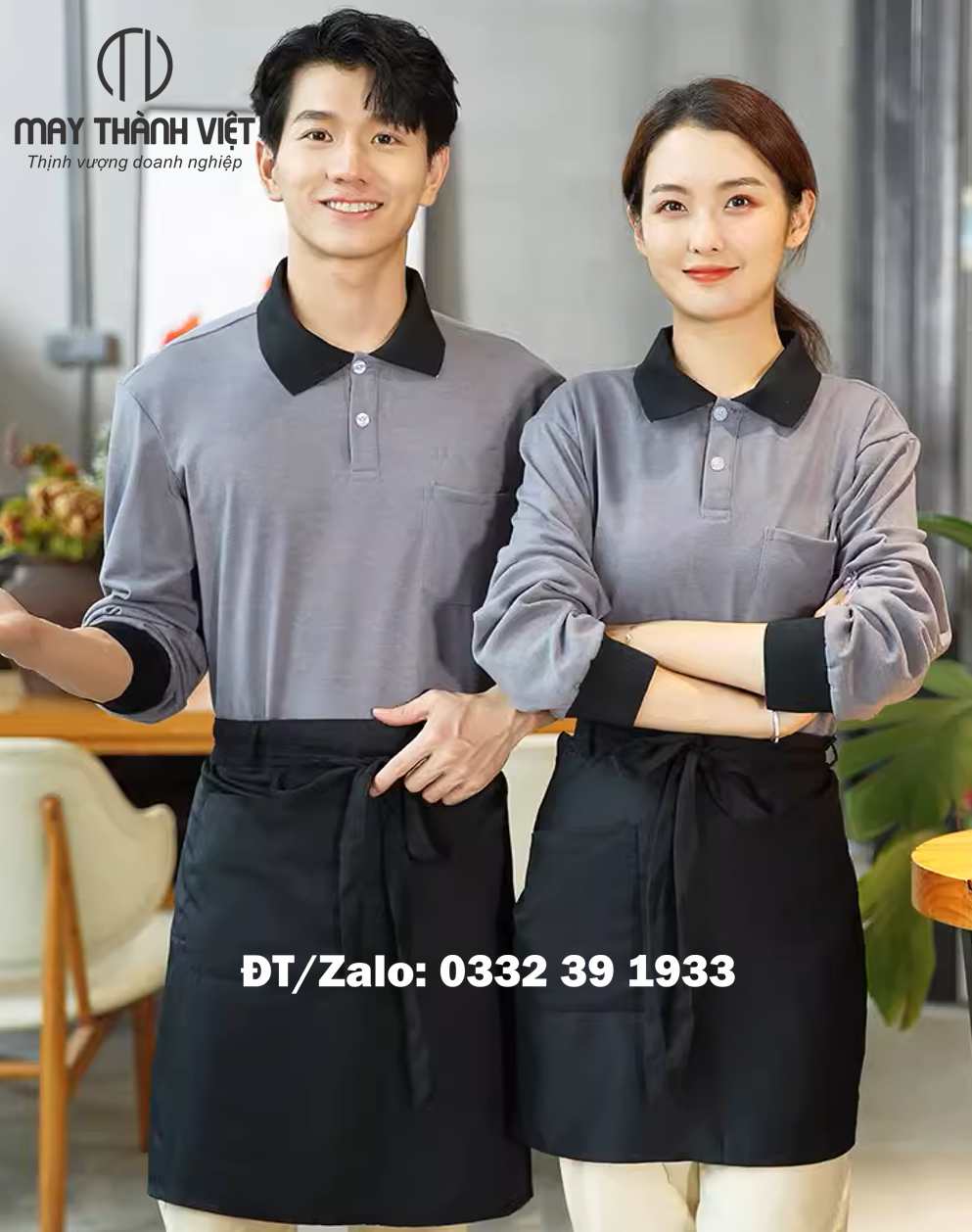 áo đồng phục nhà hàng mùa đông dài tay