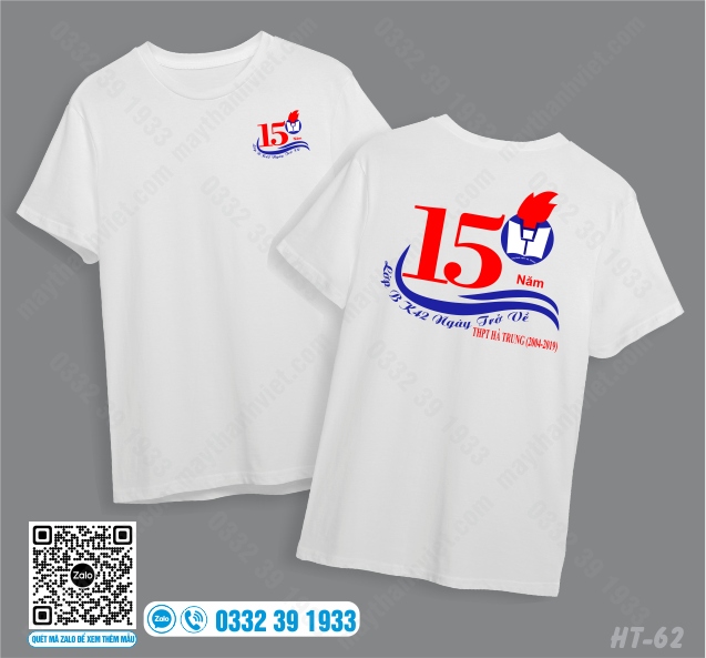 Mẫu áo họp lớp 15 năm ra trường cổ tròn đơn giản được nhiều lớp lựa chọn