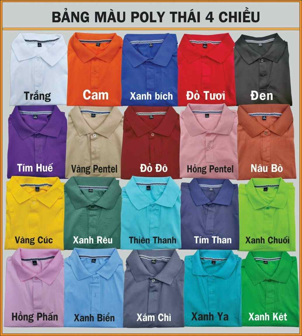 áo thun trơn chất cá sấu poly