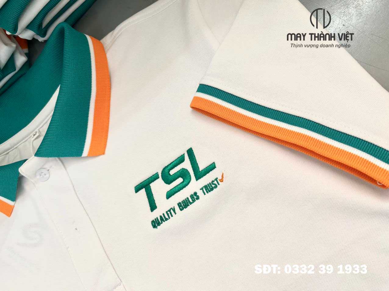 Áo thun cá sấu poly kết hợp thêu logo làm nổi bật thương hiệu