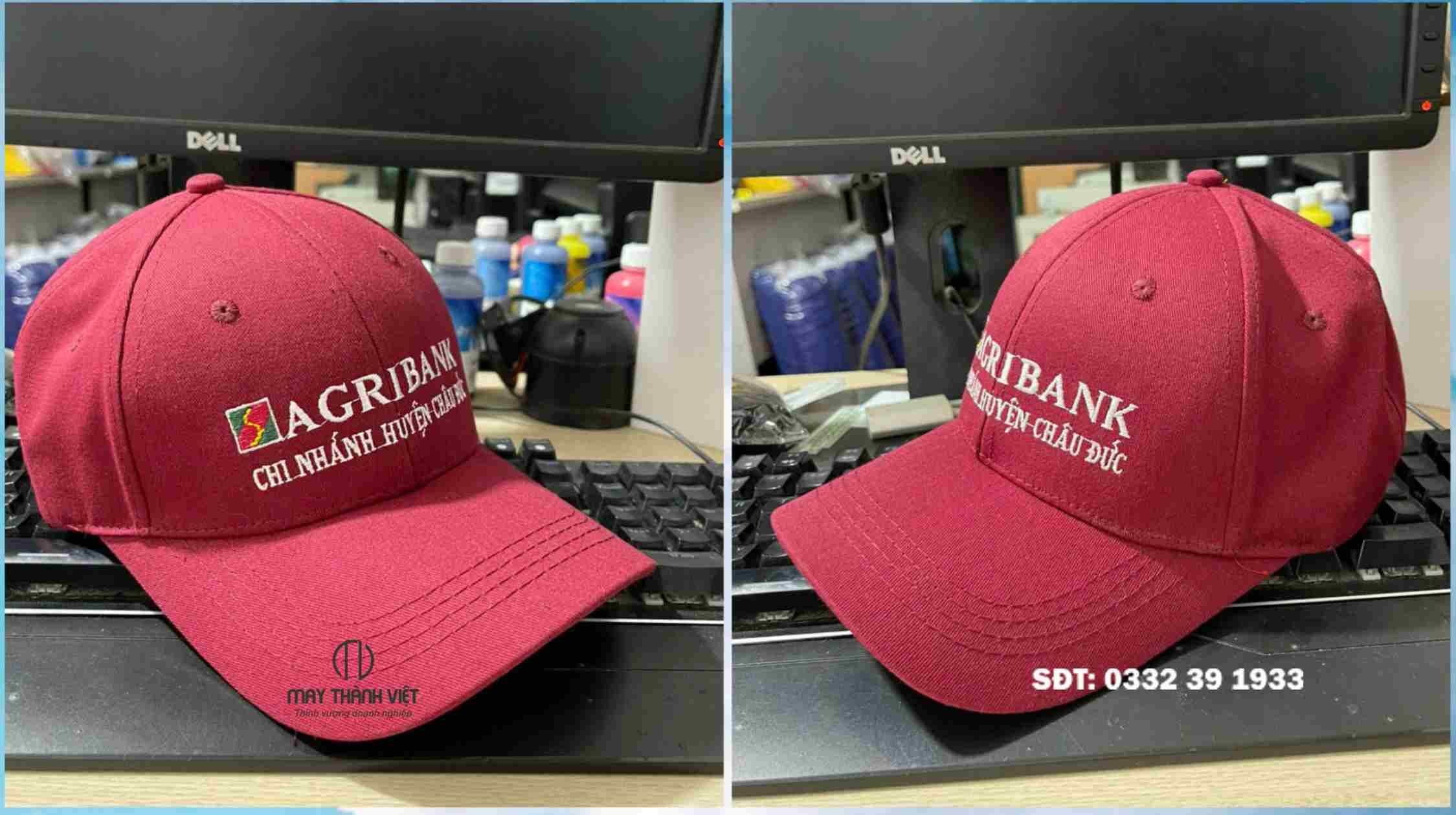 Mũ đồng phục công ty màu đỏ agribank