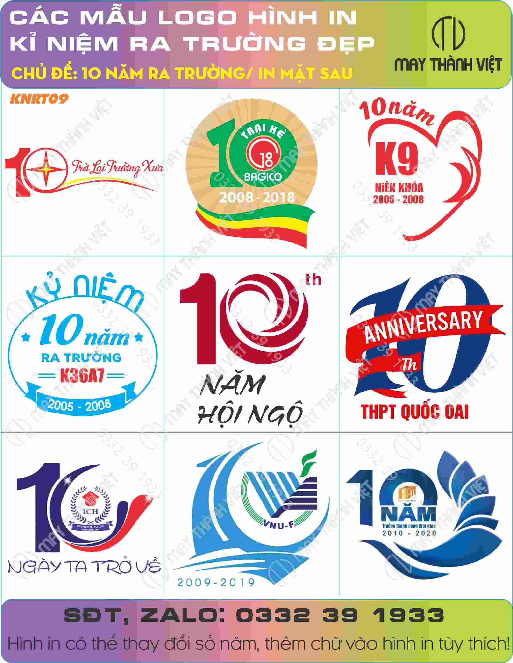 logo in áo hội khóa đẹp 10 năm ra trường