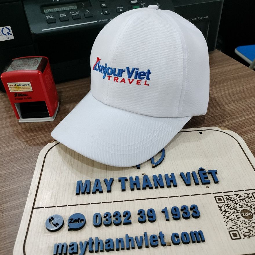Mũ du lịch công ty Bonjour Việt - May Thành Việt